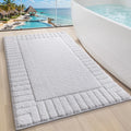 LUMI Bathroom Rugs Non Slip with Rubber Backing, Extra Soft Plush Microfiber Bath Rug Absorbent, Machine Washable Bath Mat Quick Dry for Tub, Shower, Hotel, White, 24"x36"
