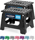 Handy Laundry Folding Lightweight Step Stool - Sturdy Enough to Support Adults - Opens Easy with One Flip - Great for Kitchen, Bathroom or Bedroom (Black | 2-Pack)