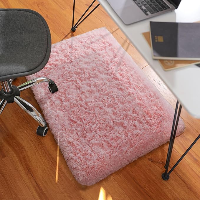 Ophanie Small Rug Washable Non Slip Throw Bedside Area Rugs, Fluffy Soft Pink Mini Bedroom Carpet, Affordable Door Entryway Indoor Inside Front Entrance Dog 2x3 Mat, Home Decor Aesthetic, Nursery