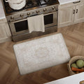 PureCozy Kitchen Mats for Floor Anti Fatigue Cushioned Beige Vintage Kitchen Mats Waterproof Non Slip Comfort Standing Oriental Medallion Rug for Sink Laundry Office Bathroom 17.3"x30"