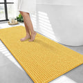 OLANLY Thick Bathroom Runner Rugs 44x24, Extra Soft Absorbent Chenille Bath Rugs, Rubber Backing, Machine Wash Dry, Long Bath Mats for Bathroom Floor, Tub and Shower, Home Decor Accessories, Yellow