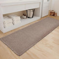 ZALL Tan Waffle Bath Mat,Super Absorbent Non Slip Long Bathroom Runner Rug,Brown 24X72inch,Machine Washable Ultra Soft Floor Mats