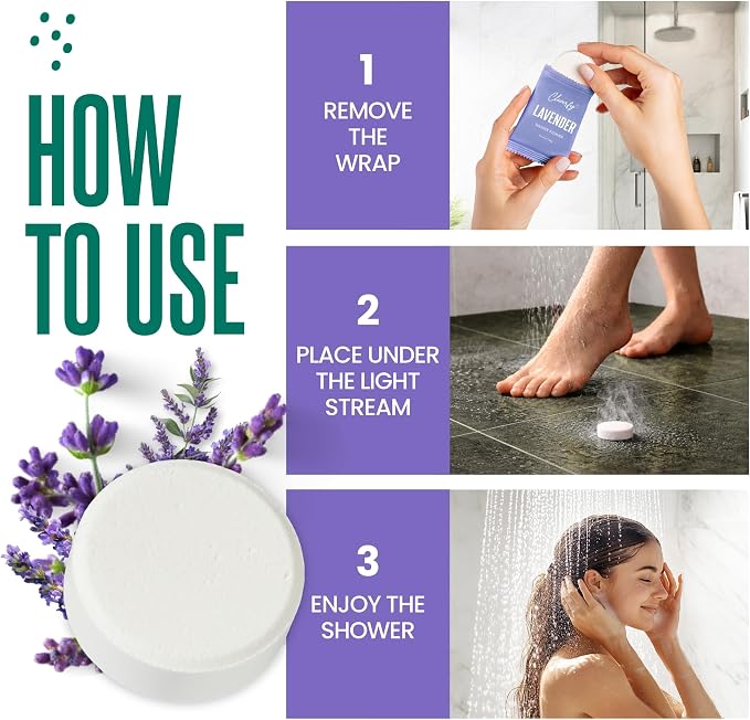 Cleverfy Lavender Shower Steamers Aromatherapy - Birthday Gifts for Women, Mom, Wife, Grandma, Her, Best Friend, Daughter, Sister, Teens & Girlfriend - 18 Tablets