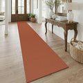 KOZYFLY Orange 2.5'x18' Runners Rugs for Hallway, Extra Long Washable Runner Rug, Woven Non Slip Kitchen Runner, Cotton Entryway Rug, Floor Carpet for Entry, Aisle, Hall, Burnt Orange/Tan