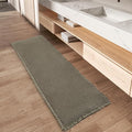 Upgraded Christmas Waffle Runner Rug Super Absorbent Non Slip Bath Mats for Bathroom Floor Washable Bathroom Runner Rug with Tassels, Ideal for Hallway Bedroom Laundry Room, Green, 2' x 5'(24" x 60")