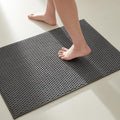 TYUU Bathroom Rugs Non Slip Washable, Super Absorbent Thin Bath Mat Small Quick Dry Low Pile Bathroom Rug, Dark Grey 20"x30"
