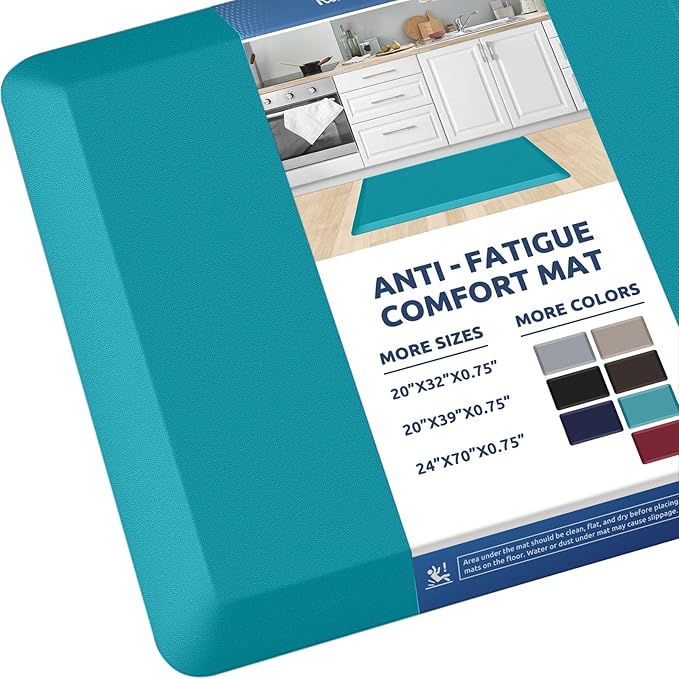KitchenClouds Kitchen Mat Cushioned Anti Fatigue Rug 20"x32" Water Resistant Non Slip Standing and Comfort Desk/Floor Mats for House Sink Office (Green)