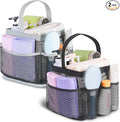 EUDELE 2 Pack Mesh Shower Caddy Portable for College Dorm Room Essentials, Shower Caddy Dorm with 8-Pocket Large Capacity,Shower Bag for Beach,Swimming,Gym