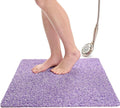Enkosi Loofah Shower Mat Non-Slip - Anti-Slip Bath Mat for Inside Showers, Tub, Bathtub, Bathroom - Quick Dry PVC with Drain Holes - Cushioned Safety Grip - Secure for Kids and Elderly (Purple 24x24)