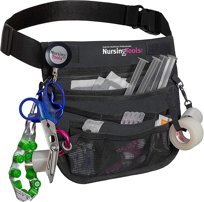 Kangapak Nurse Fanny Pack Multi Compartment Waist Organizer Tool Bag for Students, Practitioners & Medical Professionals