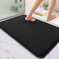 OLANLY Thick Memory Foam Bath Mat Rug 35x24, Extra Soft Absorbent Bathroom Rug, Quick Dry Bath Mats, Non-Slip, Machine Washable Carpet for Bathroom, Tub and Shower, Home Decor Accessories, Black