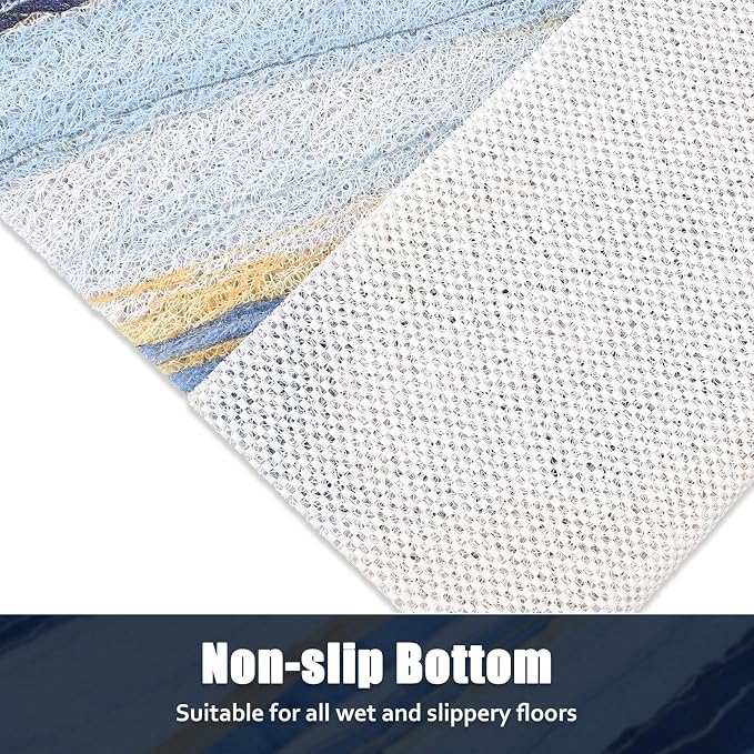 Bathtub Mat Shower Mat Non-Slip: 16x 39 Inch Soft Comfort Bath Mat with Drainage Holes, PVC Loofah Massage Bathmat for Shower, Tub, Bathroom, Wet Areas, Quick Drying