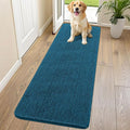 Smiry Dog Door Mat for Muddy Paws 70x24, Absorbent Dirt Trapper, Non-Slip Washable Chenille Entryway Rug for Inside Floor, Atlantic Blue, Classic Solid