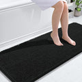 OLANLY Bathroom Runner Rugs 59x24, Extra Soft Absorbent Chenille Bath Rugs, Rubber Backing Quick Dry, Machine Washable Long Bath Mats for Bathroom Floor, Tub and Shower, Home Decor Accessories, Black