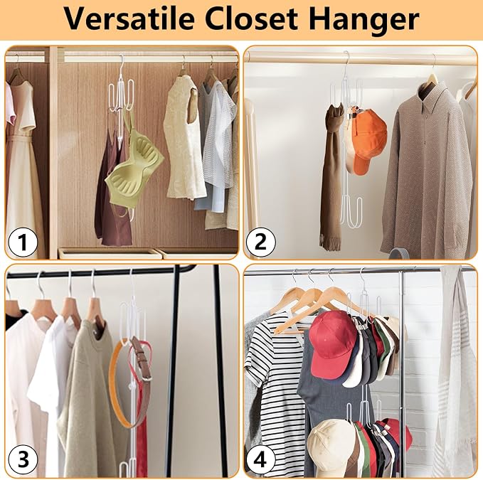 NANATI Hat Hangers for Closet, 1 Pack Stainless Steel Hat Organizer, Hat Racks for Baseball Caps, Cap Organizer for Baseball Caps, White