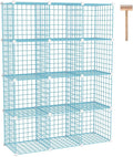 C&AHOME Wire Cube Storage, 12 - Cube Organizer Metal C Grids, Modular Shelves Units, Closet Organizer, Ideal for Home, Office, Living Room, 36.6”L x 12.4”W 48.4”H, Blue UWCS3012B