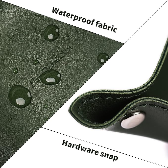 Leather Jewelry Valet Tray for Women and Man, Entryway Table Bedside Nightstand Desk Portable Small Catchall Travel Dish Plate for Key,Wallet,Watch,Phone,Coin(Dark Green-B)