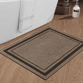 chakme Bathroom Rugs Mat 36x24, Ultra Thin Non Slip Bath Mat Large Quick Dry Absorbent Bath Mat for Bathroom Floor, (Dark Beige, 36"x24")