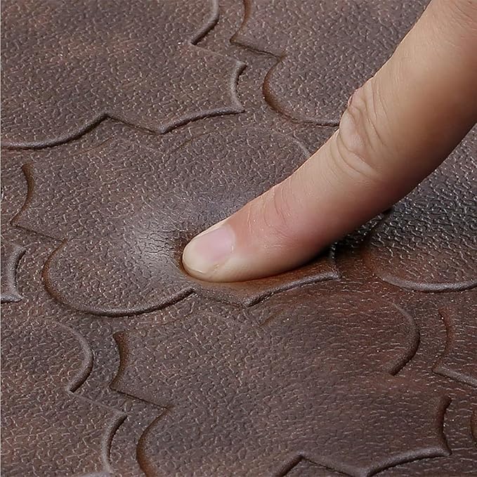 WISELIFE Kitchen Mat Cushioned Anti Fatigue Floor Mat,17.3"x39",Thick Non Slip Water Resistant Kitchen Rugs and Mats,Heavy Duty PVC Foam Standing Mat for Kitchen,Floor,Home,Desk,Sink,Laundry,Brown