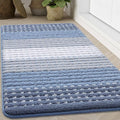 Kitinjoy Indoor Outdoor Door Mat, 71x47 Non-Slip Absorbent Dirt Trapper, Low-Profile Washable Inside Entrance Front Floor Mat, Sturdy Soft Entry Dotted Ombre Doormats for Entryway, Light Blue