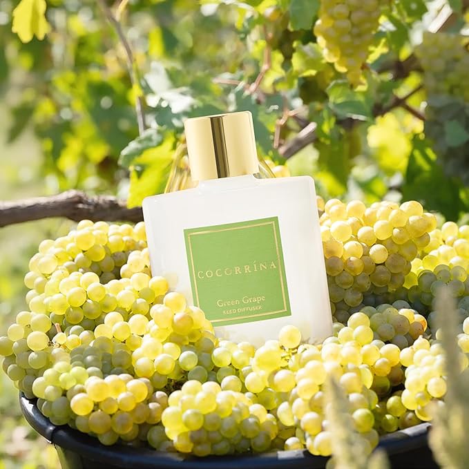 COCORRÍNA Reed Diffuser - Green Grape 6.7 fl oz Reed Diffuser with Sticks, Home Bedrrom Bathroom Shelf Decor