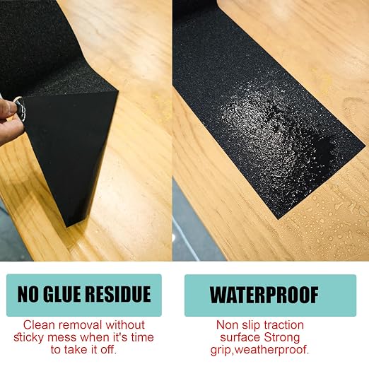16in x 33Ft Anti Slip Tape,80 Grit Black Heavy Duty Anti Slip Safety Grip Tape, Waterproof, for Stairs Outdoor/Indoor,High Traction Stairs Non Skid Treads