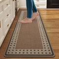Kitchen Mats for Floor, 17''x59'' Washable Absorbent Kitchen Mat Non Slip, Braided Kitchen Runner Rug, Kitchen Sink Rug, Brown