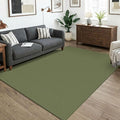 KOZYFLY Washable 5x7 Living Room Rug, Non Slip Woven Area Rugs, Braided Floor Carpet for Entryway, Kitchen, Bedroom, Dining Room, Office, Cotton Rug Indoor Decor, Olive Green/Earthy Green