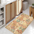 Lahome Kitchen Rugs Non Slip Washable Rugs for Entryway, 2x4 Rug Non-Slip Moroccan Trellis Ultra-Thin Indoor Door Mat Small Carpet for Bathroom Bedroom Entry Elise, Red/Orange