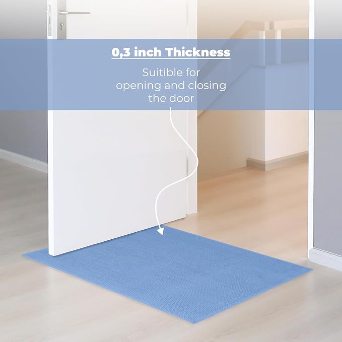 Cotton Paradise 100% Cotton Turkish Bathmat Rug, Soft Absorbent Quick Dry Non Slip, 20x34 Bathmat Rug, Sky Blue