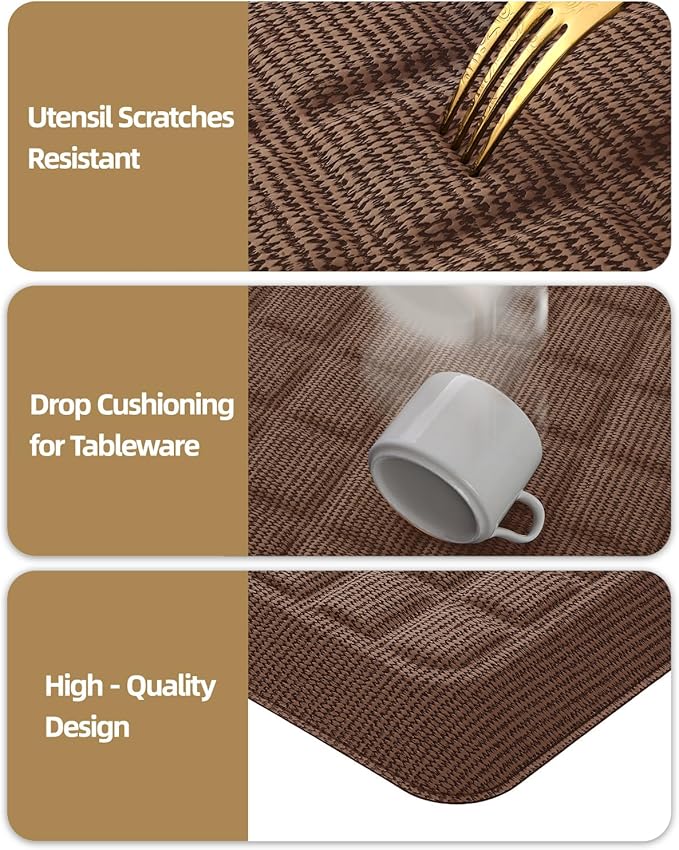 Color&Geometry 0.9 Inch Extra Thick Anti Fatigue Kitchen Floor Mat, High-Density Supportive Foam Standing Desk Mat, Waterproof Non-Slip Comfort for Sink, Office, Laundry, 20"x32", Brown