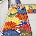 Arenarug Kitchen Mats for Floor 2PCS Cushioned Anti Fatigue Kitchen Mats Waterproof Non Slip Kitchen Mat Rug Set Comfort Foam Standing Mat for Sink, Laundry, Office, 24"x39"+24"x59", Colorful