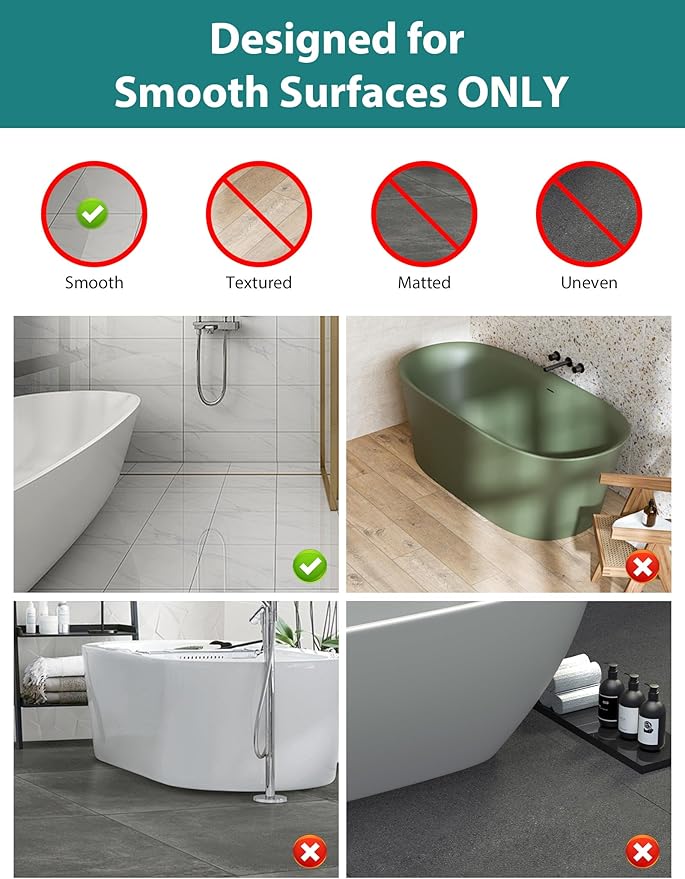 Extra Large Shower Mat, Yonala 47 x 32 Inch Non Slip Shower Mats for Inside Shower, Soft TPE Shower Floor Mat with Suction Cups and Drain Holes, Machine Washable Bathroom Shower Mat, Easy to Clean