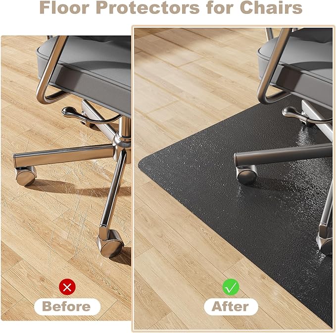 [Thickened to 2.0mm] 36"x 48" Office Chair Mat for Hardwood, Vinyl Computer Floor Mat, Anti-Slip Desk Mats for Hardwood, Easy to Clean Office Chair Floor Protector, Durable Rolling Chair Mat