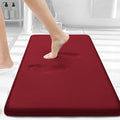 Smiry Memory Foam Bath Mat 30x20, Extra Soft and Absorbent Bathroom Mats, Non Slip Washable Carpet for Floor, Shower and Tub, Red