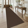 KOZYFLY 3x18 Runners Rugs for Hallway, Extra Long Washable Runner Rug, Non Slip Rubber Backed Kitchen Runner, Cotton Entryway Rug, Floor Carpet for Entry, Aisle, Hall, Brown/Dark Brown