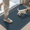 LEKEEPGO Door Mat 17"x29", Non Slip Door Mat Indoor Entrance, Rubber Backing Indoor Doormat Washable Absorbent Low-Profile Doormat Front Entryway Entry Resist Dirt Inside Door Mats, Cyan Blue