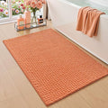 DEXI Bathroom Rugs 32x20, Non Slip Washable Bath Mat, Absorbent Chenille Bathmat, Ultra Soft Thick Carpet for Tub Shower Floor, Orange