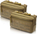 2 Pack 1000D Laser Cut Molle Pouches - Tactical Compact Water-Resistant Utility Admin Pouch for Vest Backpack Duty Belt Tactical Vests