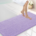 Smiry Luxury Chenille Bathroom Rugs 47x24, Extra Soft and Absorbent Shaggy Bath Mat, Machine Washable, Non-Slip Plush Carpet Runner for Tub, Shower, and Floor, Home Decor Accessories, Purple