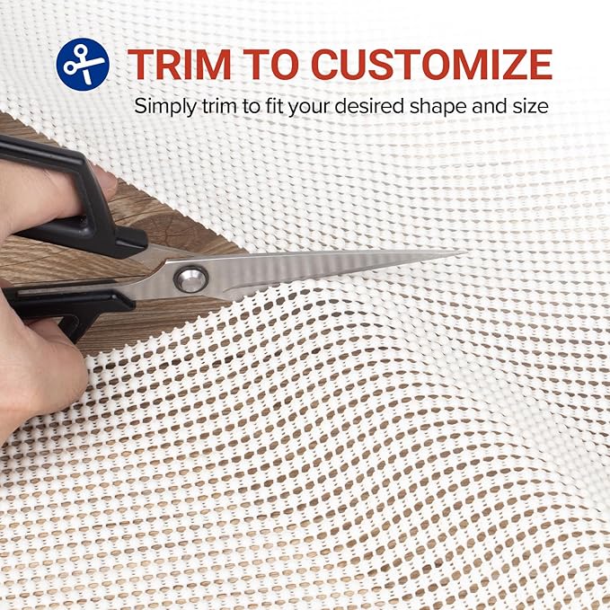 Jorvila Non-Slip Rug Pad Gripper 7x9 Feet, Anti Skid Mat for Under Area Rugs, Keeps Rugs in Position and Safe, Thick Cushioned Carpet Pad for Hardwood Floors Protection
