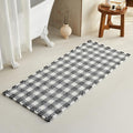 TYUU Waffle Runner Rug Bathroom, Long Boho Bathroom Rugs Non Slip Washable Absorbent Checkered Bathroom Mat Quick Dry Farmhouse Bath Mat, 60"x24" Black and White
