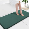 Smiry Memory Foam Bath Mat 47x17, Extra Soft and Absorbent Bathroom Mats, Non Slip Washable Carpet for Floor, Shower and Tub, Green