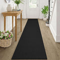 KOZYFLY Black Runners Rugs for Hallway 2x10, Washable Runner Rug, Woven Non Slip Kitchen Runner, Braided Entryway Rug, Floor Carpet for Entry, Aisle, Hall, Black/Dark Grey