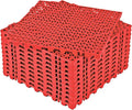 ToLanbbt Modular Interlocking Cushion 12P 11.8" x 11.8" Interlocking Rubber Floor Drain Holes Non-Slip Splicing Drainage Mats for Deck, Shower, Kitchen, Drain Pool, Sauna Bath, Indoor Outdoor (Red)