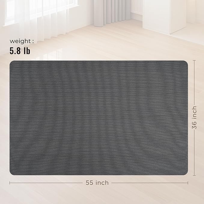 Office Chair Mat for Hard Floors,36"x55" Anti-Slip Waterproof Hardwood Floor Chair Mat,Heavy Duty Floor Protector Rolling Chairs for Home Office(Grey)