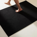 TYUU Black Large Bathroom Rugs Non Slip Washable Bath Rugs Super Absorbent Bathroom Rug Thin Quick Dry Low Pile Bath Mats, Black 36''x48''