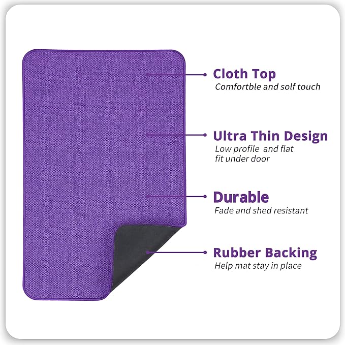 Bosap Bathroom Rugs Set 2 Pieces,Thin Bathroom Mats,Toilet Rugs,Quick Dry,Non-Slip,Machine Washable,Low Pile,Absorbent Bath Mats,Shower,Sink,Home Decor Accessories.Purple,1'5"x2'3"+1'8"x2" U Shape