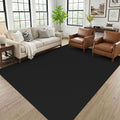 KOZYFLY Black 6x9 Dining Room Rugs, Washable Area Rug for Living Room, Non Slip Rugs for Bedroom, Braided Floor Carpet for Nursery, Office, Cotton Rug Home Indoor Decor, Black/Dark Grey