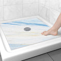 Square Shower Mat Non Slip: 27x27 Inch Shower mats for Inside Shower with Drain Hole in Middle, Super Soft PVC Loofah Massage Shower Floor Mat, Anti Slip Shower Stall Mat, Quick Drying